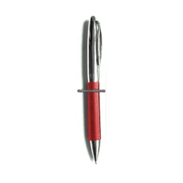 Rotem Leder Kugelschreiber